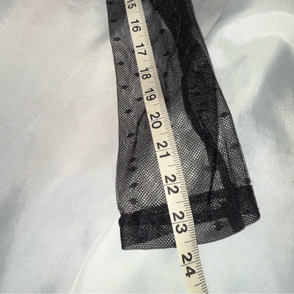 Elegant‎ Black Lace Chest/Sleeves Mid-Calf Dress Sophisticated Goth Ladies L - Picture 11 of 11